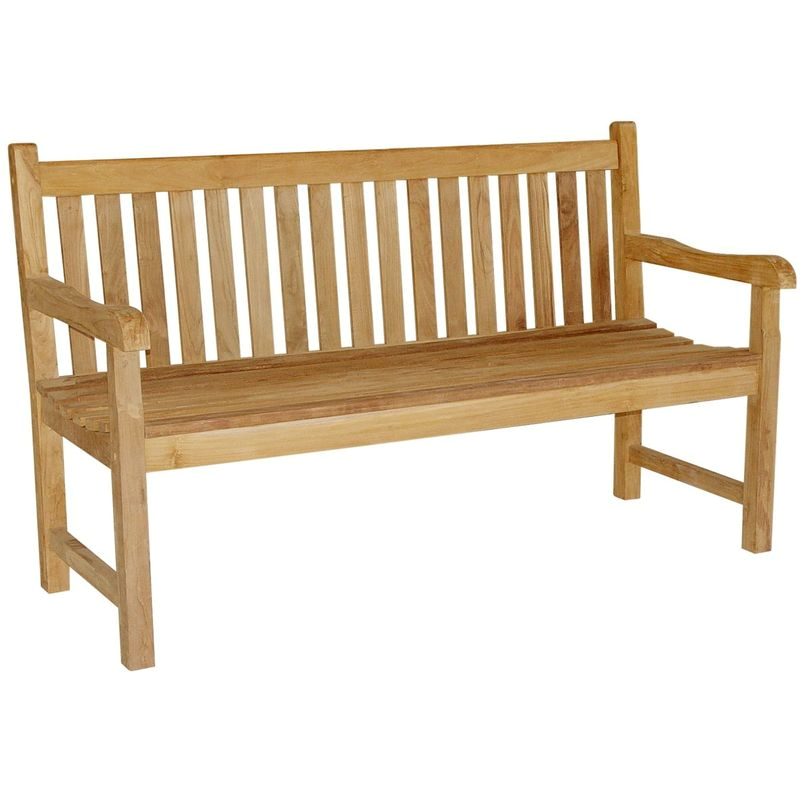 Gartenbank SOMMER 3-Sitzer Teakholz massiv - Gartenmöbel Teak Bank