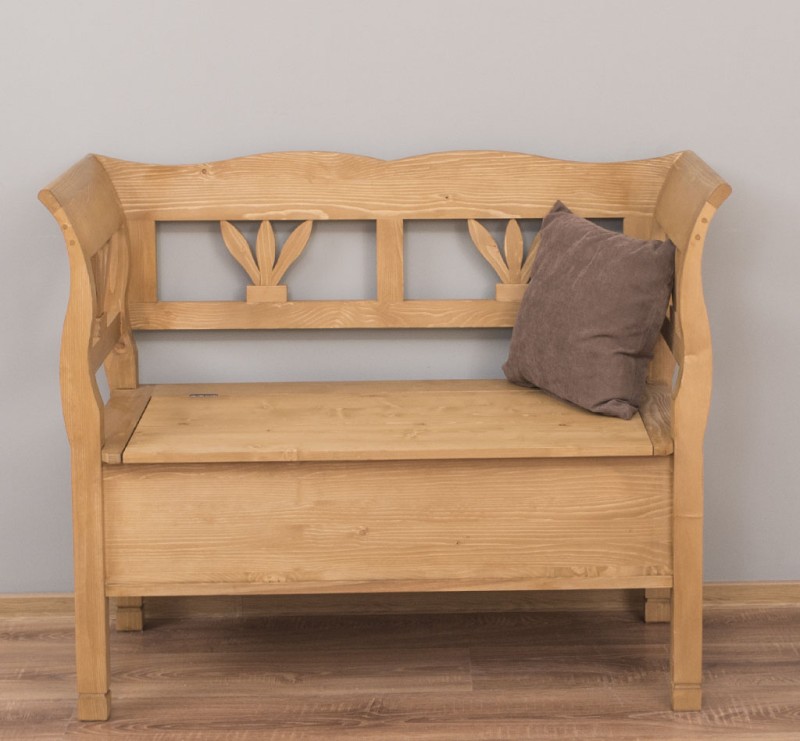 Truhenbank im Landhaus Stil 117 cm Sitzbank, Küche, Truhe - gewachst - verschiedene Varianten-