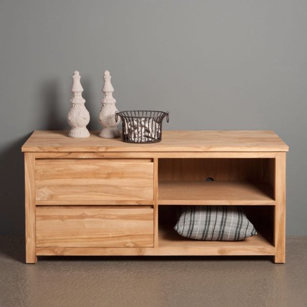 Losari TV-Schrank 100-130 cm unbearbeitetes Teakholz