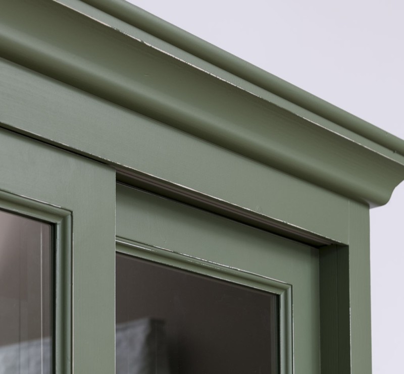 Küchenschrank mit Glasschiebetüren Vintage Landhaus Vitrine 6 Türen