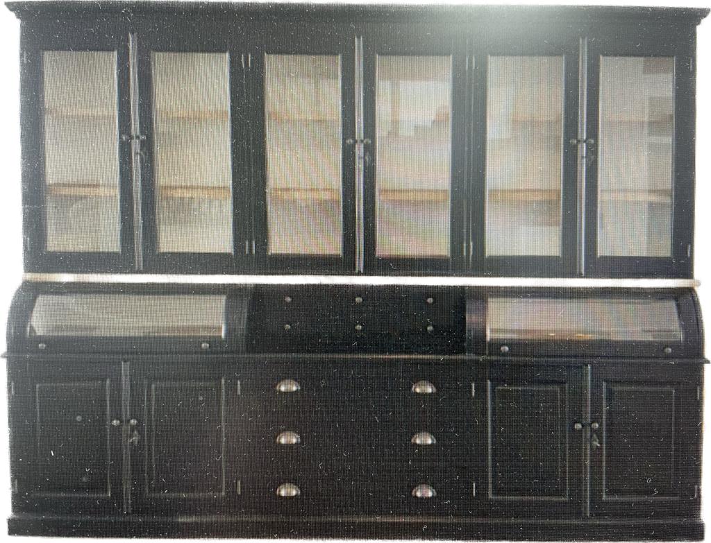 Buffet Schrank Berlin schwarz mit Eichen 300 cm