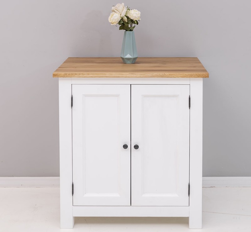 Massiver Küchen-Unterschrank im Landhausstil – mit Eichenplatte 90x86x65–kombinierbar