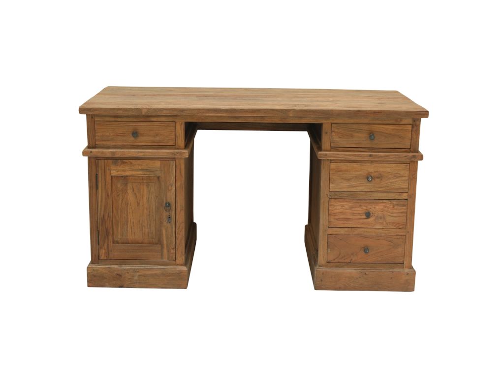Schreibtisch Classic mit Schubladen - Massivholz Teak Holz