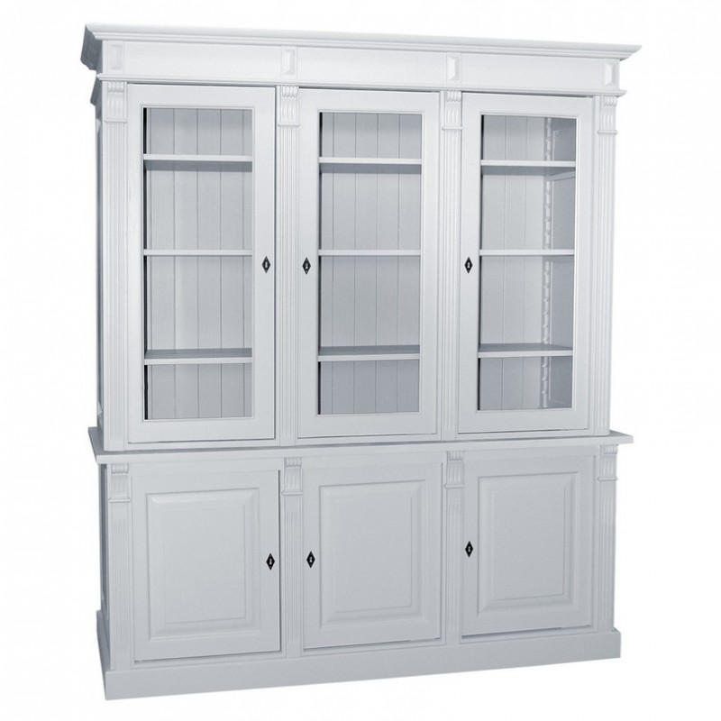 Landhaus Vitrine 183 cm mit Glastüren - verschiedene Varianten