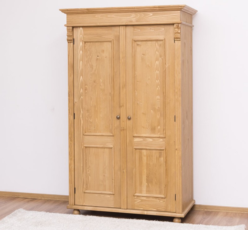 Kleiderschrank Massivholz Kiefer – 110x180x58 cm, mit Kleiderstange & Einlegeboden