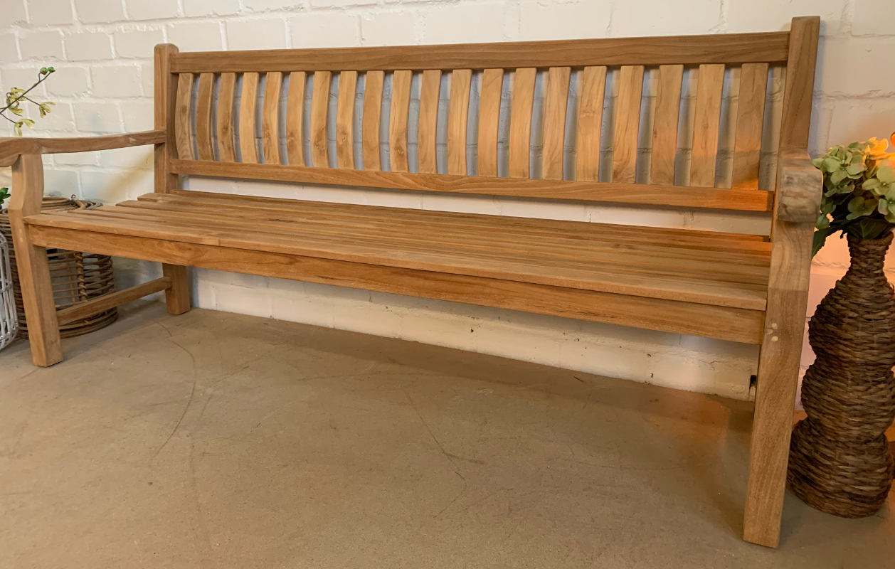 Gartenbank Ergo Teakholz Bank 200 cm Gartenmöbel Teak Sitzbank