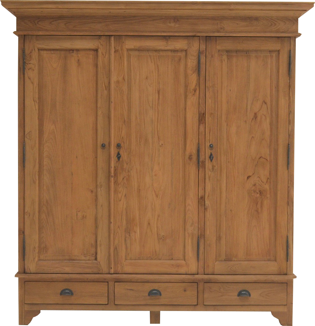 Kleiderschrank Almeira 3-türig 180cm Teak Schrank