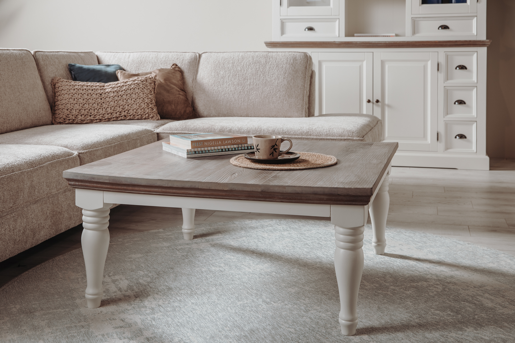 Landhaus Couchtisch - Beistelltisch Fleur 100 cm