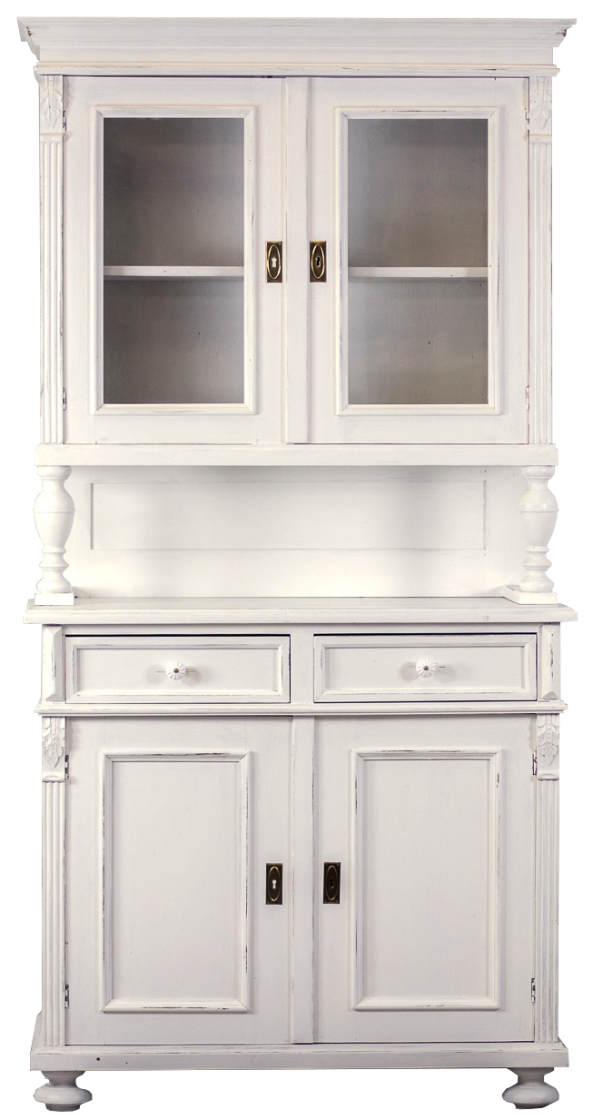 Landhaus Buffet Schrank Weichholz 2-teilig Farbe weiss