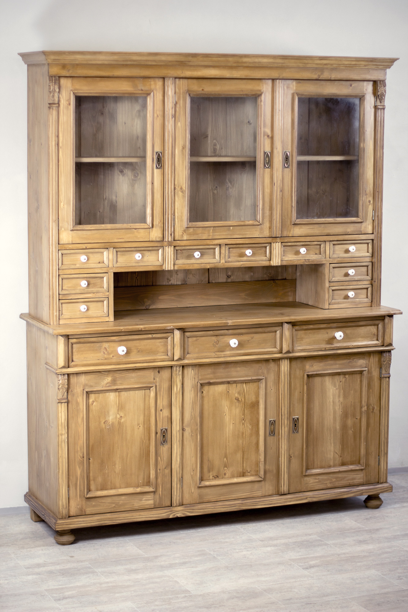 Landhaus Buffet Schrank - Massivholz Küchenschrank