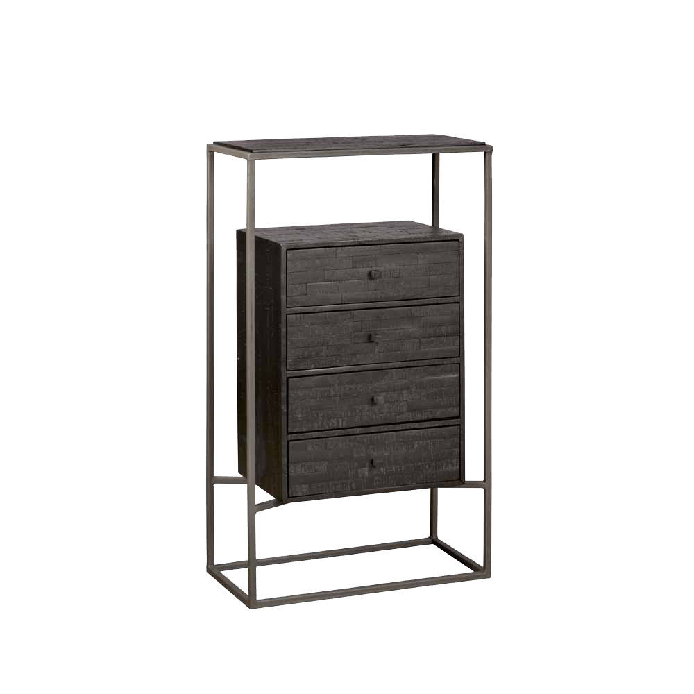 Cascia Vertiko 60 cm Teakholz Höhe 105 cm