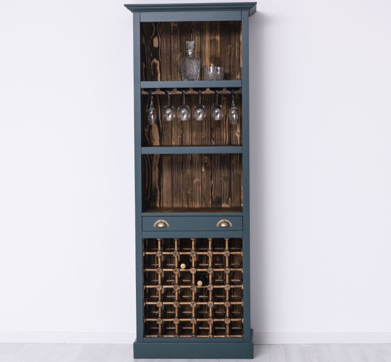 Barschrank aus massiven Kiefernholz - 78 cm Breit - Landhaus Schrank