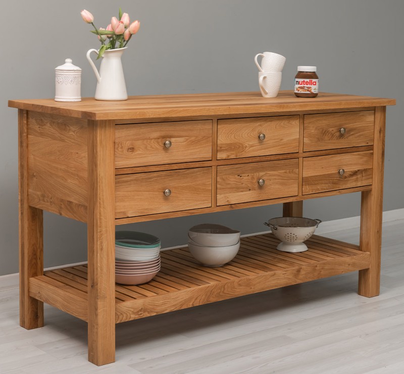 Konsolentisch aus 100 % massivem Eichenholz