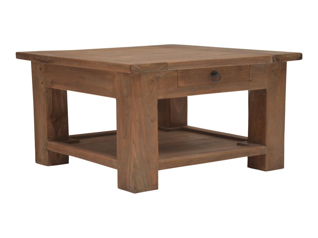 Couchtisch Java mit Unterbrett aus recyceltem Teak