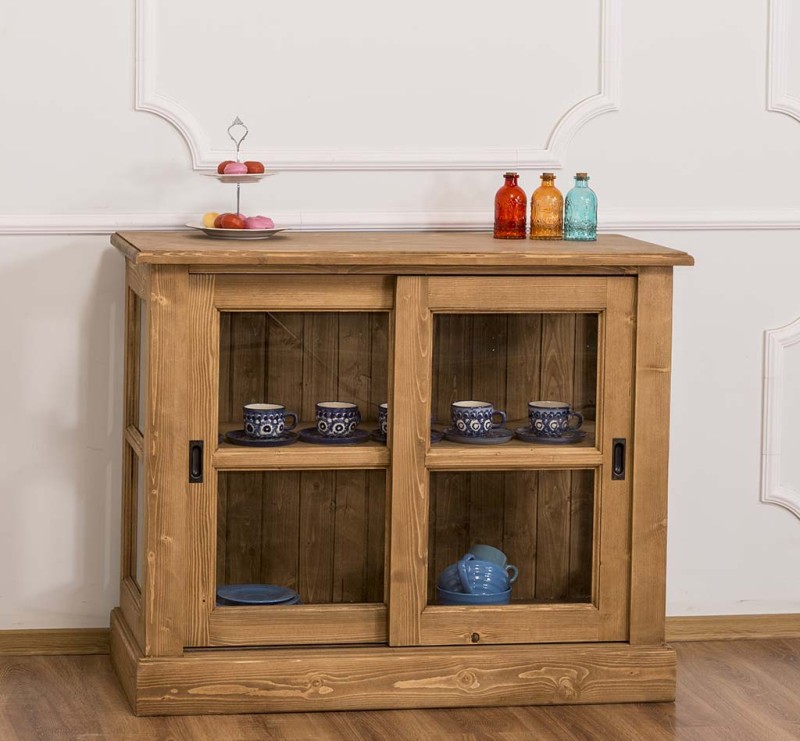 Küchen Kommode mit Glasschiebetüren