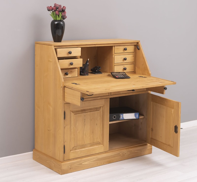 Sekretär Landhaus mit integrierter Tischplatte, 2 Türen und 2 Schubladen Büro