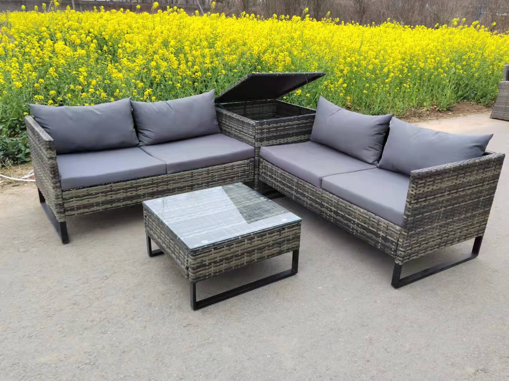 Lounge Eckgruppe Ramira 4-teilig Inkl. Auflagen und Kissen