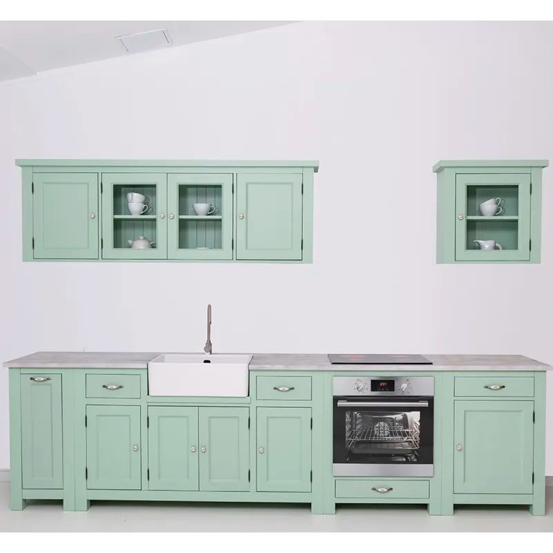 Landhaus Küchenzeile aus Massivholz 325 cm - Küche im Landhausstil