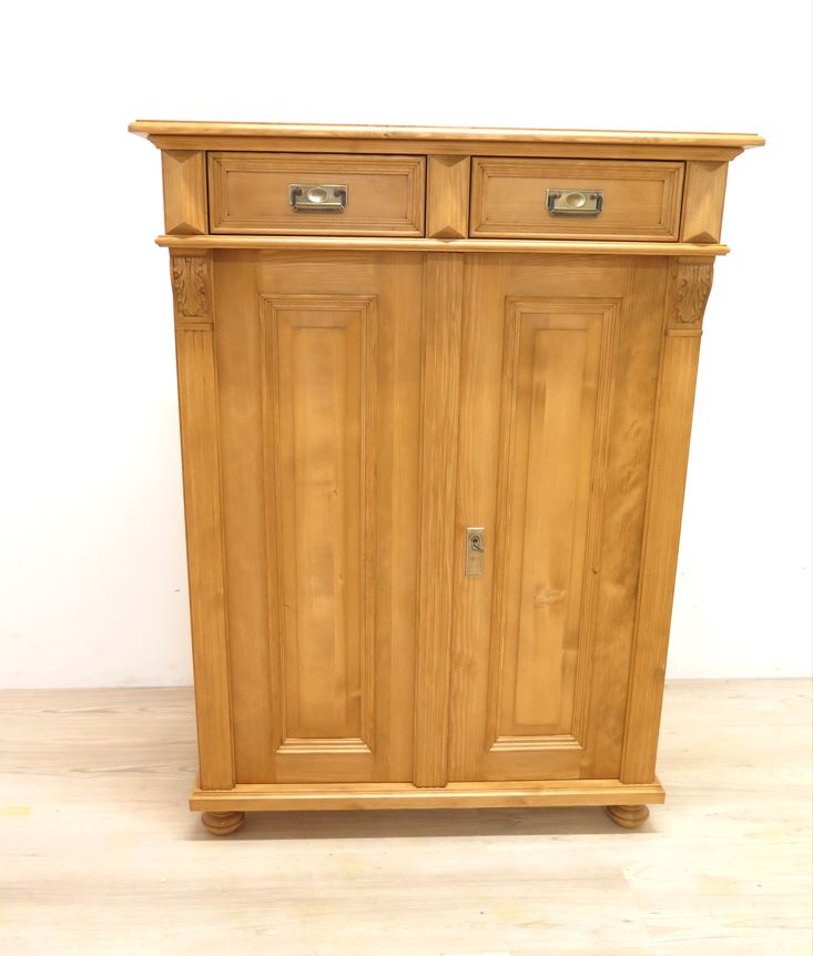 Premium Jugendstil Vertiko aus Weichholz – gewachst, Landhaus-Stil