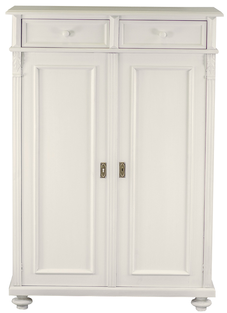 Landhaus Vertiko Massivholz weiß