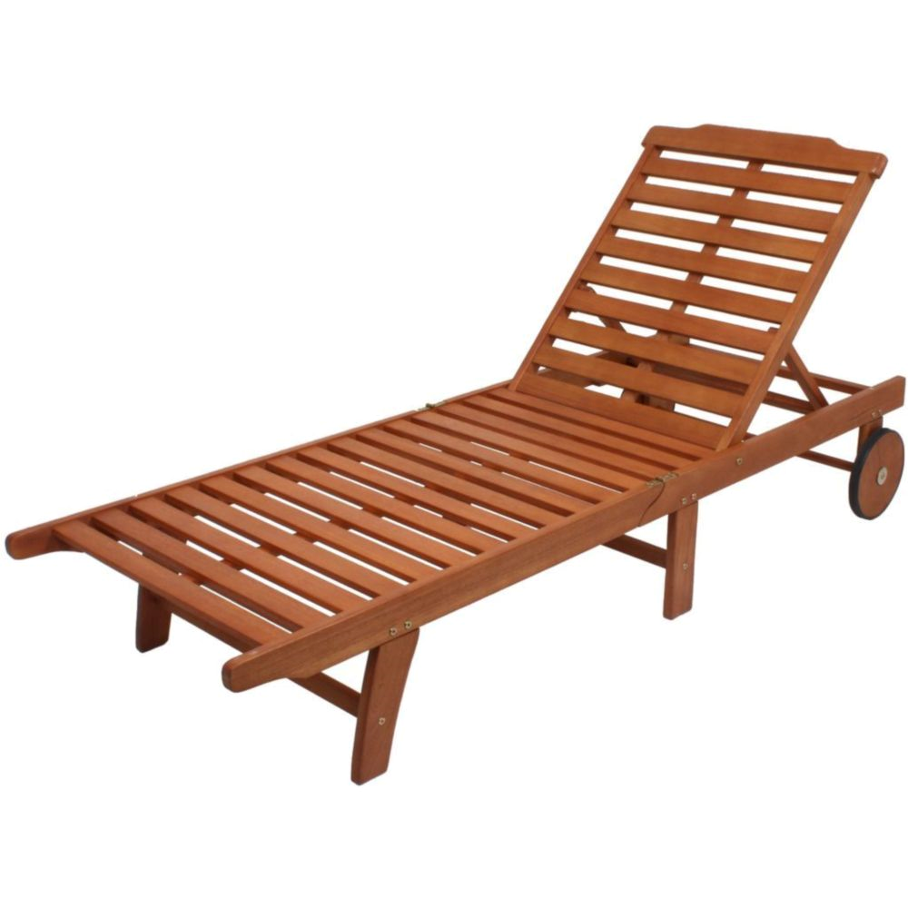 Sonnenliege PALM SPRINGS, klappbar, mit 2 Rädern Eukalyptus FSC 100% - Outdoor Möbel