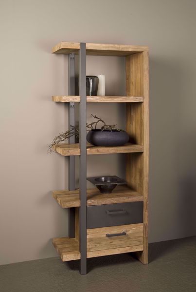 Lucca Bücherregal Links Teakholz