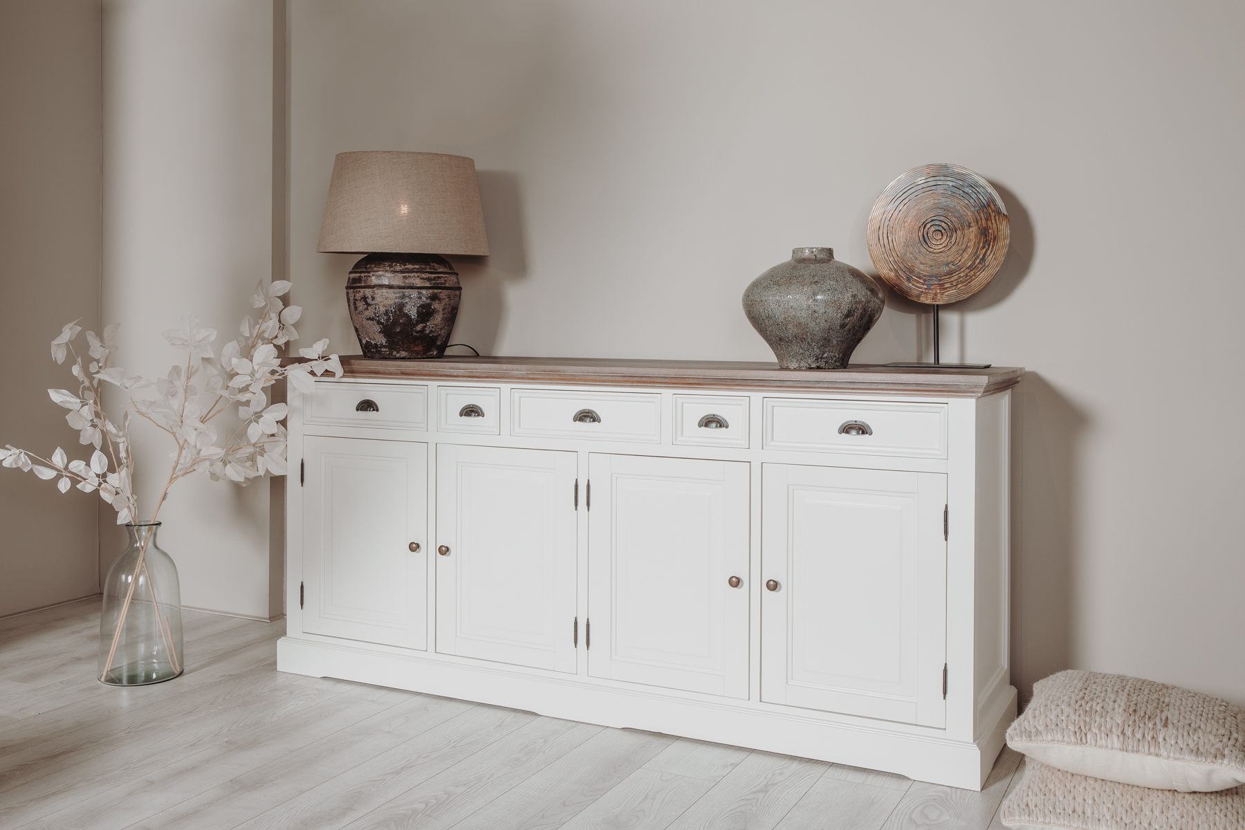 FLEUR SIDEBOARD 200 cm - Landhaus Kommode Anrichte