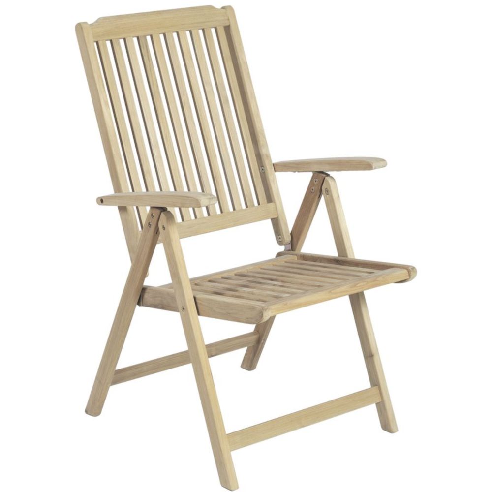 Teak Gartenstuhl Hochlehner SOMMER - Klappstuhl Gartensessel mit Armlehnen Teakmöbel Teakstuhl