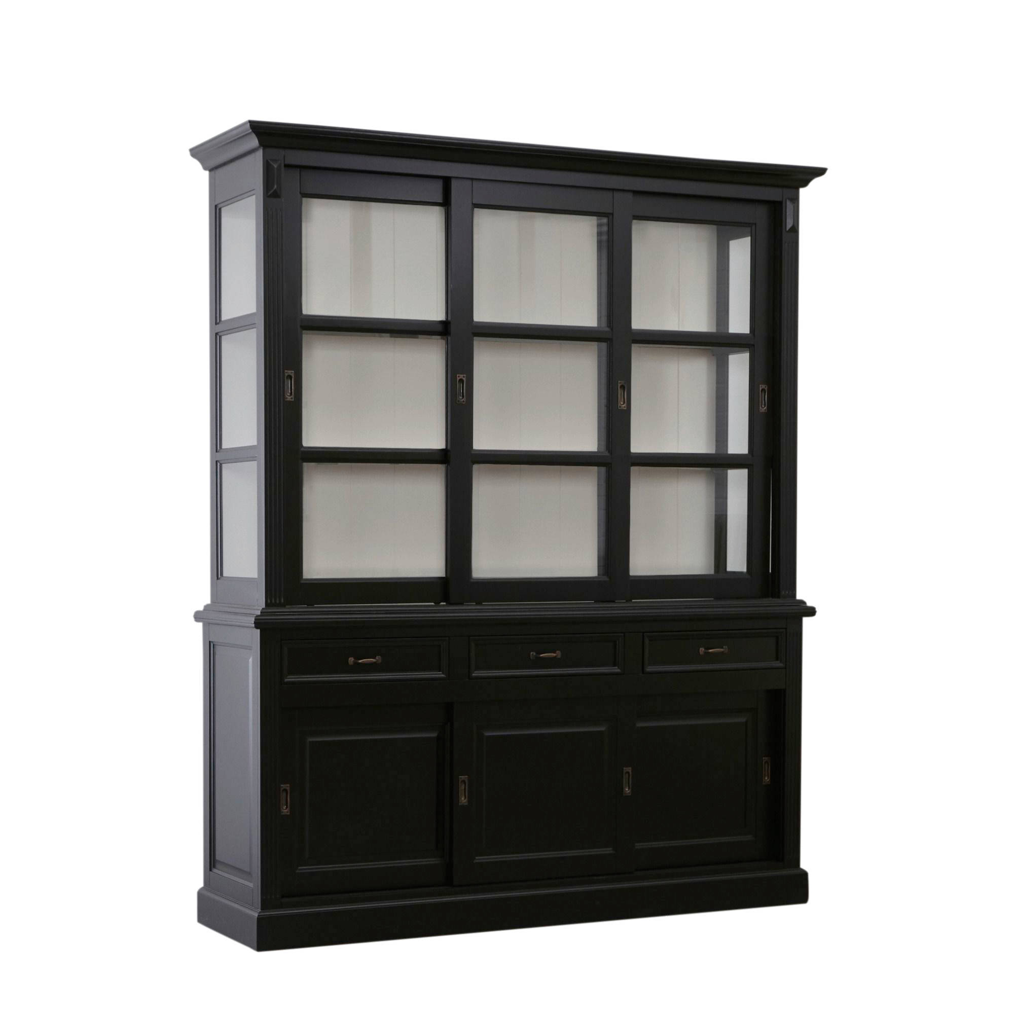 Vitrinen Schrank Vincenza 180 cm mit Schiebetüren - verschiedene Farben