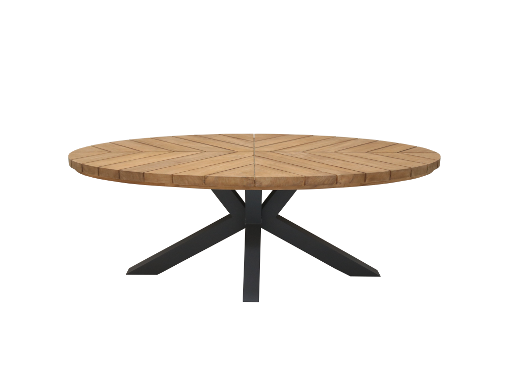 Ovaler Gartentisch Teak - 240 x 120 cm - Outdoor Tisch Massivholz