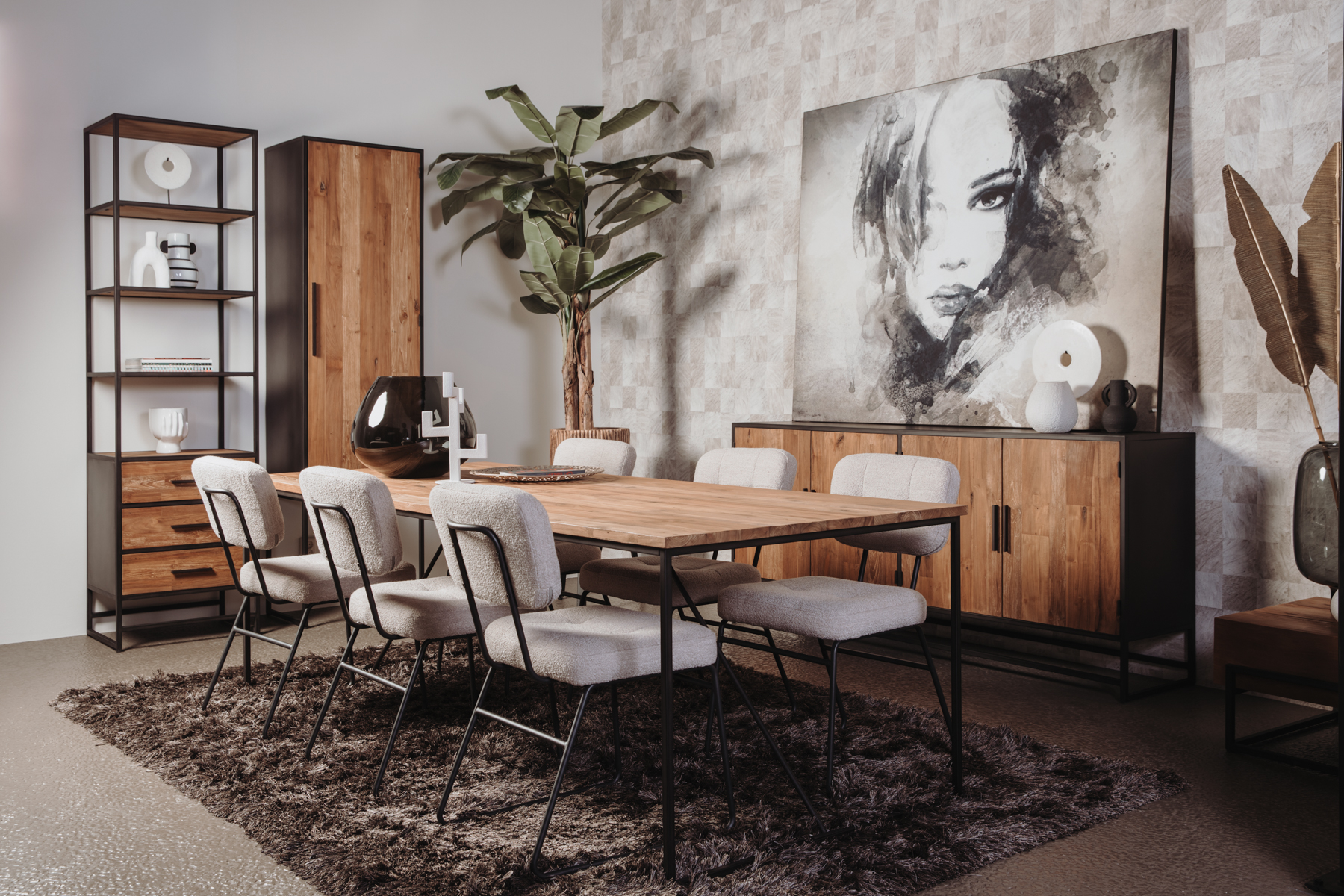 Felino Esstisch aus Teakholz 180 - 240 cm