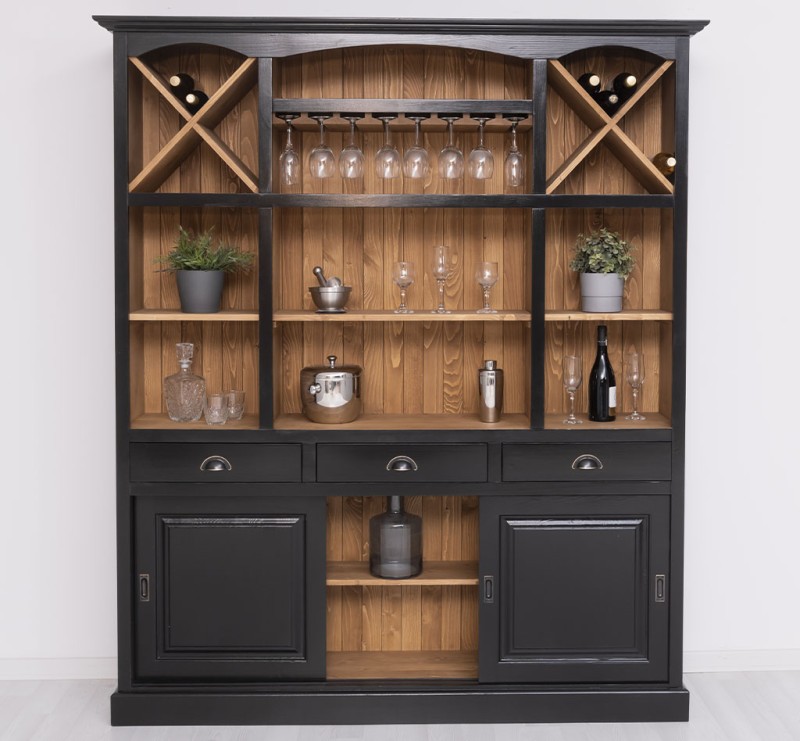 Barschrank aus massiven Kiefernholz - 180 cm Breit - Landhaus Schrank