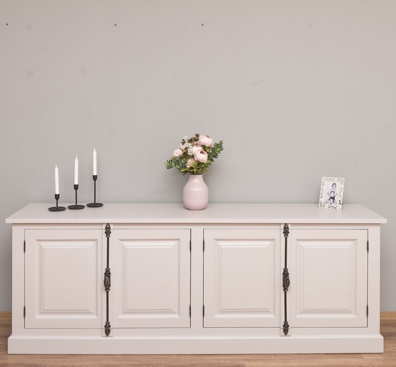 Elegante viertürige Massivholz-Anrichte - französischer Landhausstil