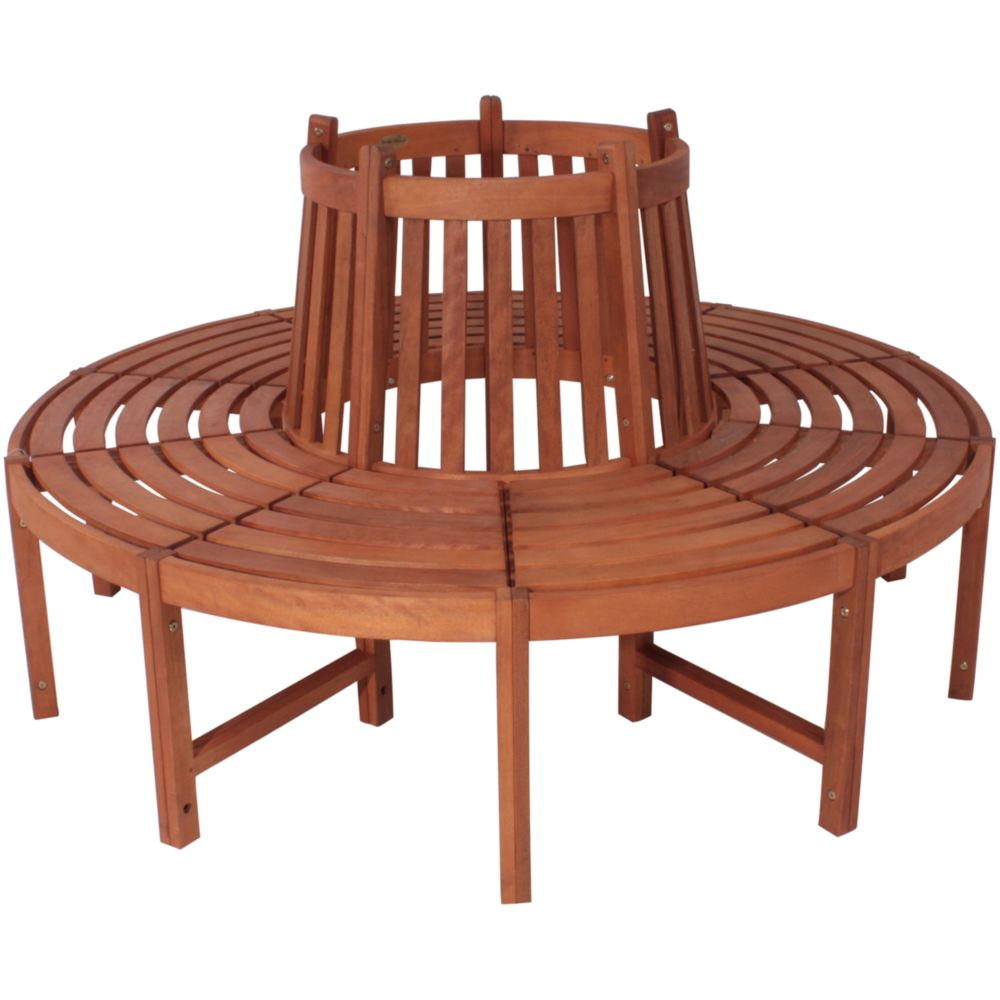 Baumbank FONTANA, rund Eukalyptus, medium Gartenbank - Gartendekoration