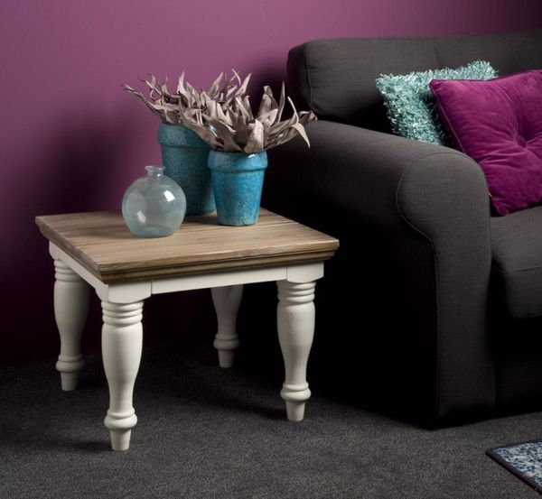 Landhaus Couchtisch- Beistelltisch Fleur 60 cm