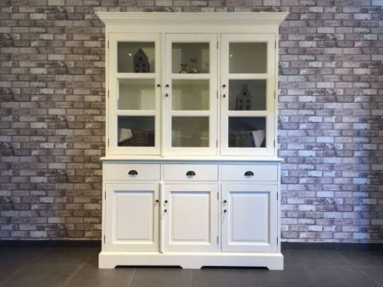Vitrinen Schrank London 150 Landhaus weiß