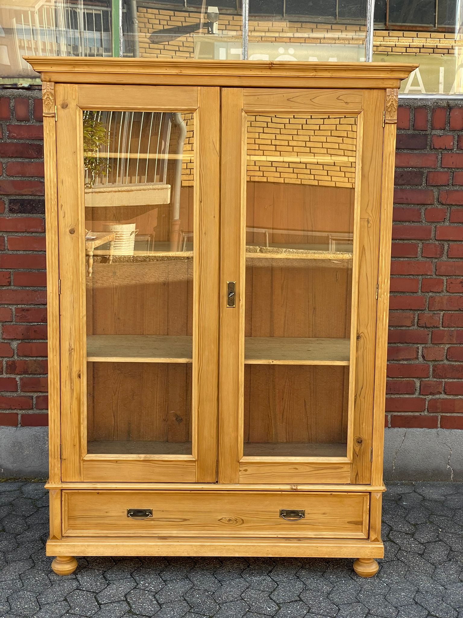 Landhaus Vitrinen Schrank Massivholz