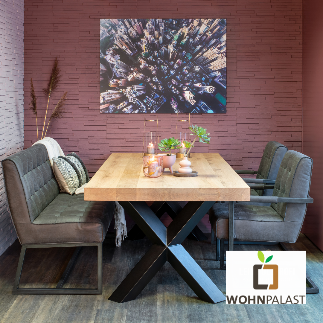 Esstischplatte Castle XXL  aus Eichenholz 80 mm Stark