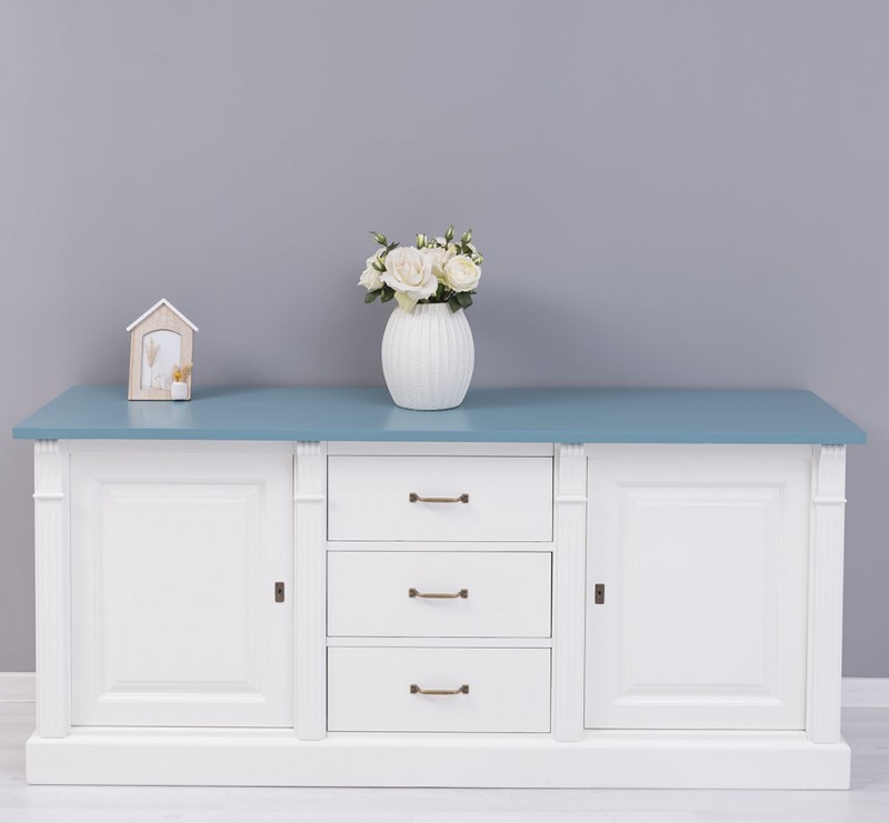 Massives Sideboard mit 3 Schubladen und 2 Türen -Landhaus Anrichte