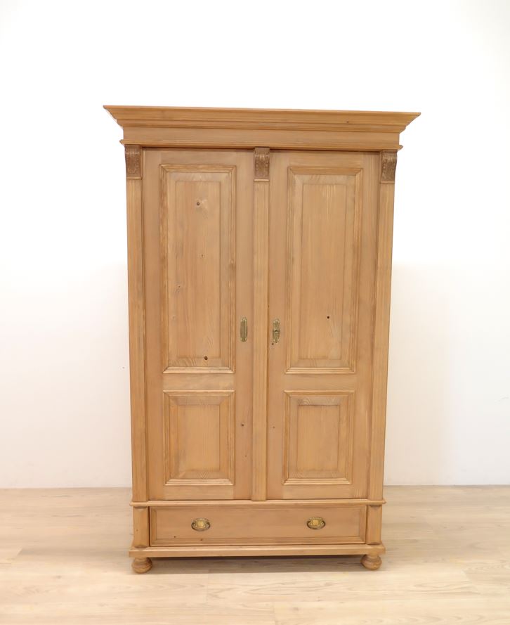 Premium 2-türiger Kleiderschrank gewachst– Weichholz, Landhausstil