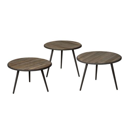 Turi Couchtisch Set 55cm Teak Holz