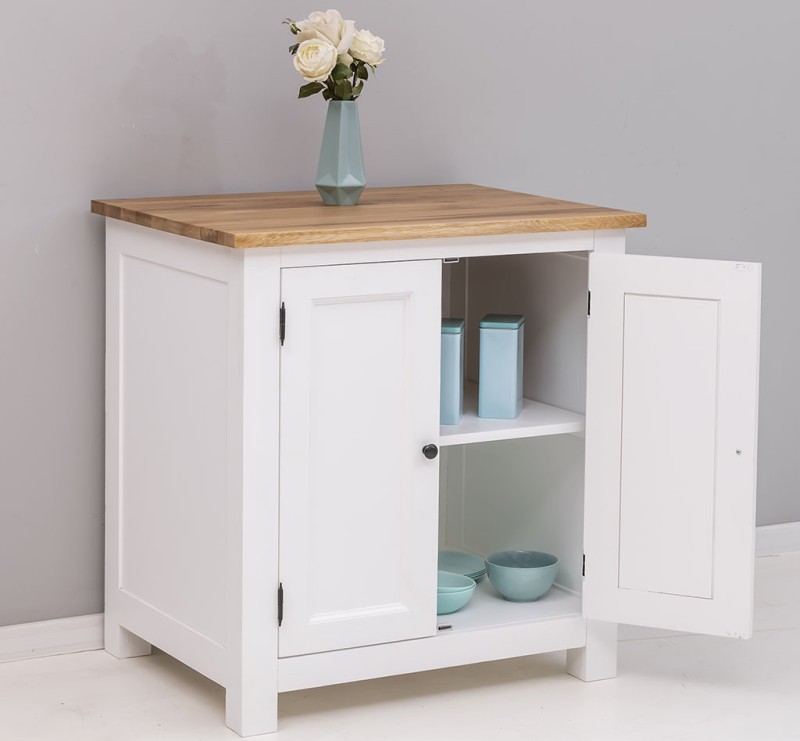 Massiver Küchen-Unterschrank im Landhausstil – mit Eichenplatte 90x86x65–kombinierbar