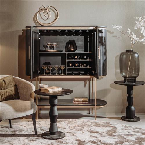 Rivello Barschrank Schrank schwarz 135 cm