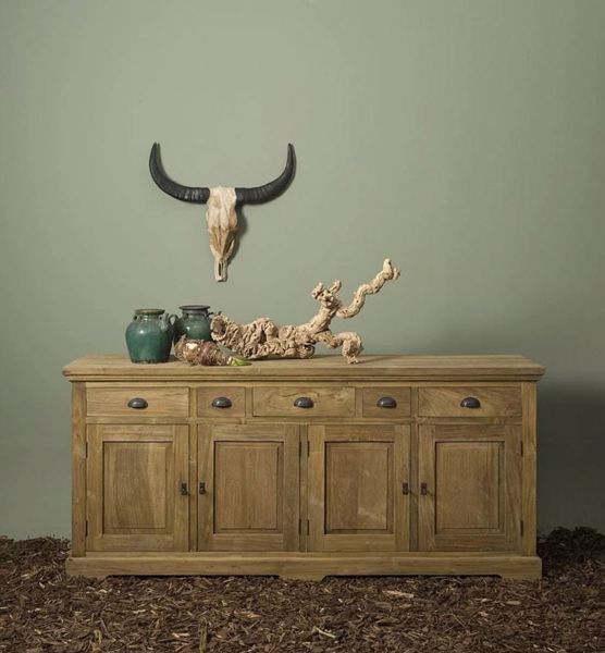 Bologna Sideboard 200cm  Teakholz Anrichte Kommode Landhausstil
