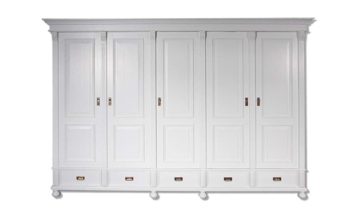 Großer  Premium Landhaus Kleiderschrank 5 Türig Massivholz zerlegbar