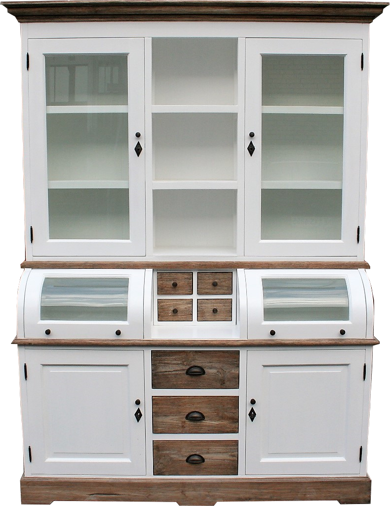 Buffet Schrank Berlin 150 cm weiß/eiche - Landhaus Möbel