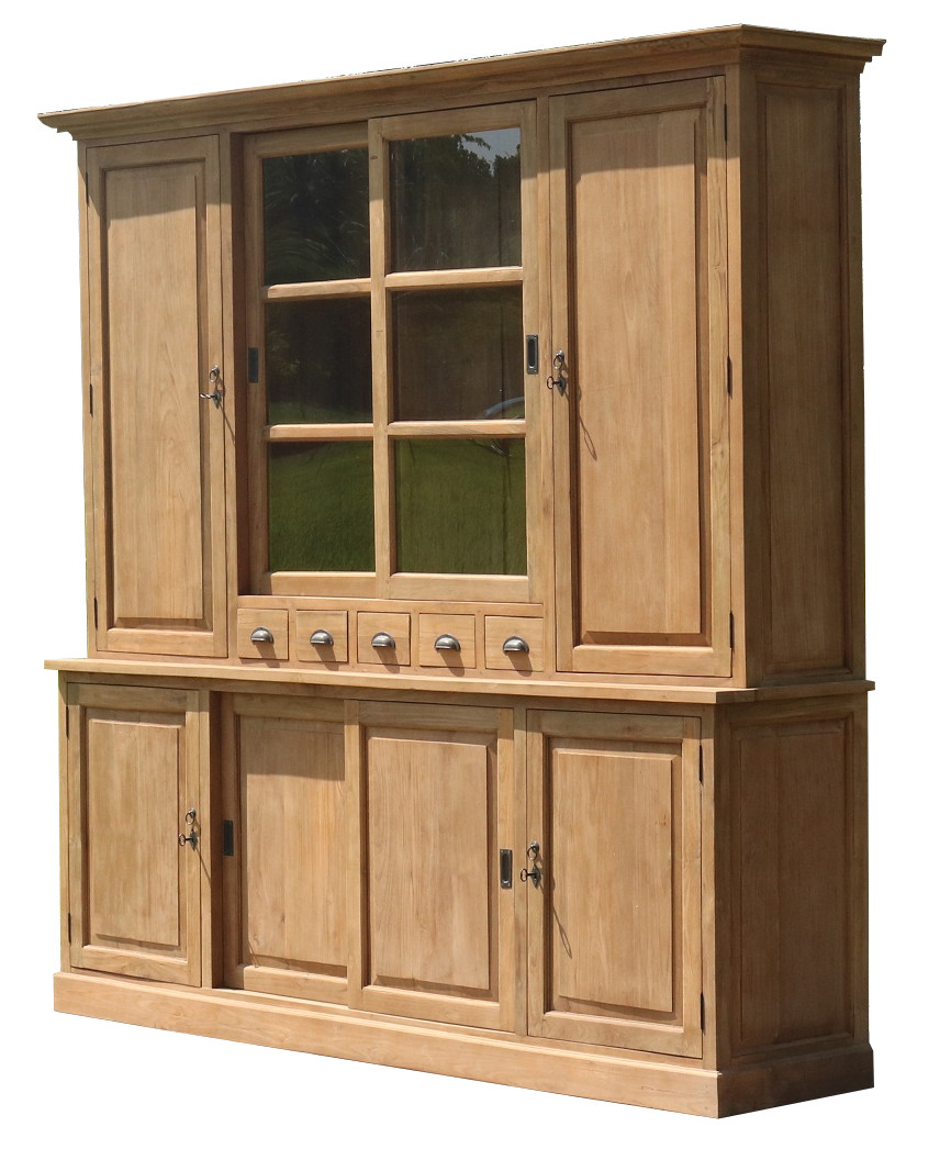 Vitrinen Schrank Varese Teak massiv