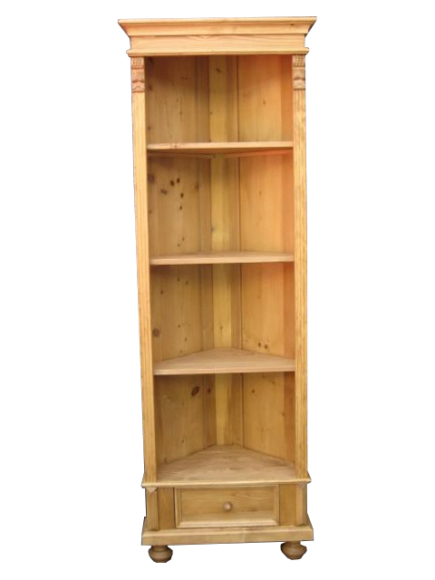 Weichholz Eckschrank mit Schublade