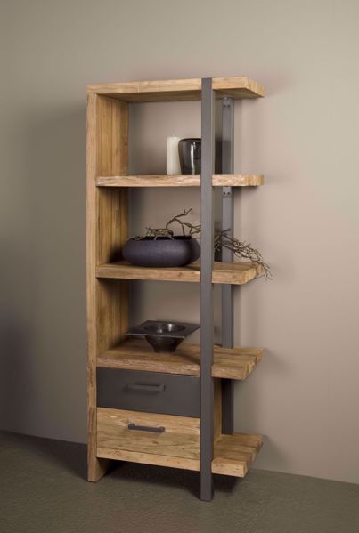 Lucca Bücherregal Rechts Teakholz