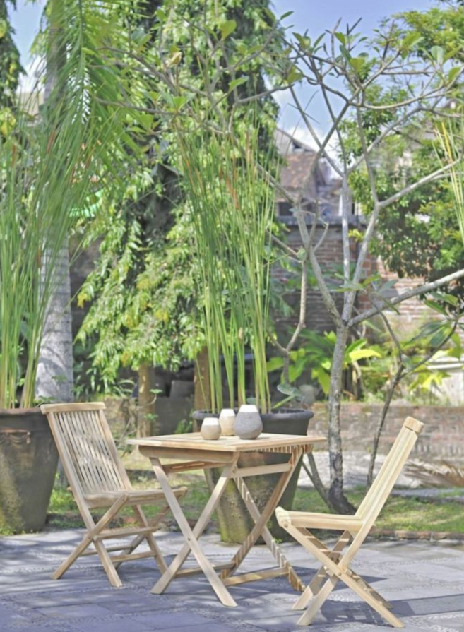 Teak Gartenstuhl Hochlehner GARTEN - Klappstuhl Teakmöbel Teakstuhl